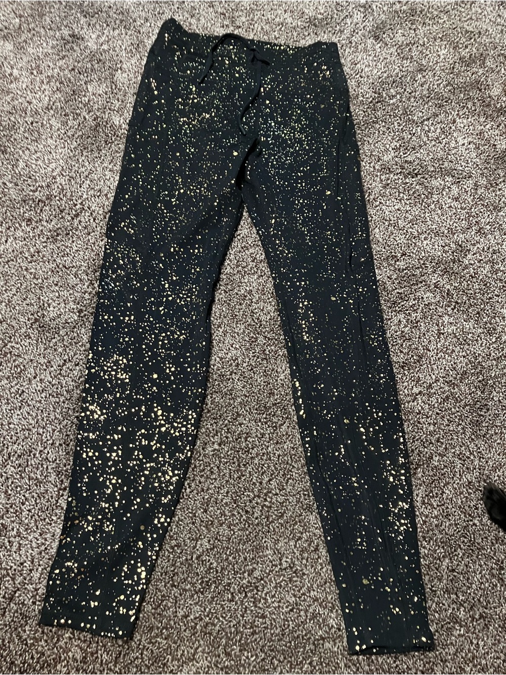ZYIA Black Skinny Jeans with Gold Splatter